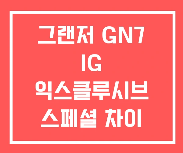 그랜저 GN7 IG 익스클루시브 스페셜 차이 옵션