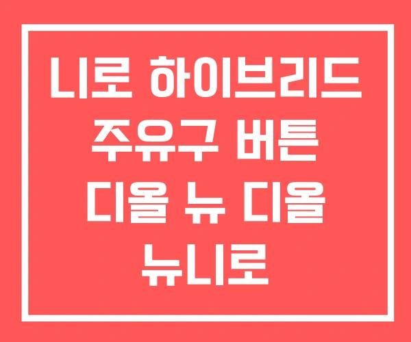 니로 하이브리드 주유구 버튼 디올 뉴 디올 뉴니로