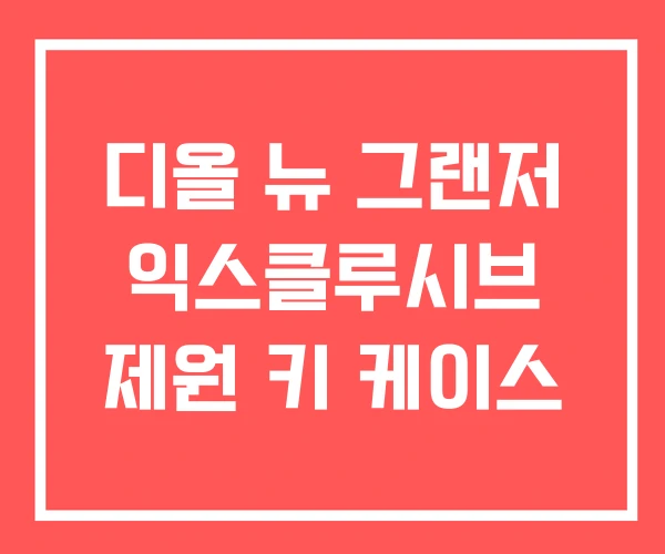 디올 뉴 그랜저 익스클루시브 제원 키 케이스