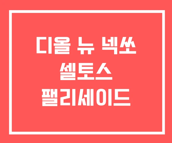 디올 뉴 넥쏘 셀토스 팰리세이드
