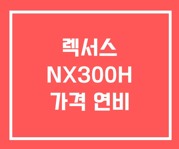 렉서스 NX300H 가격 연비