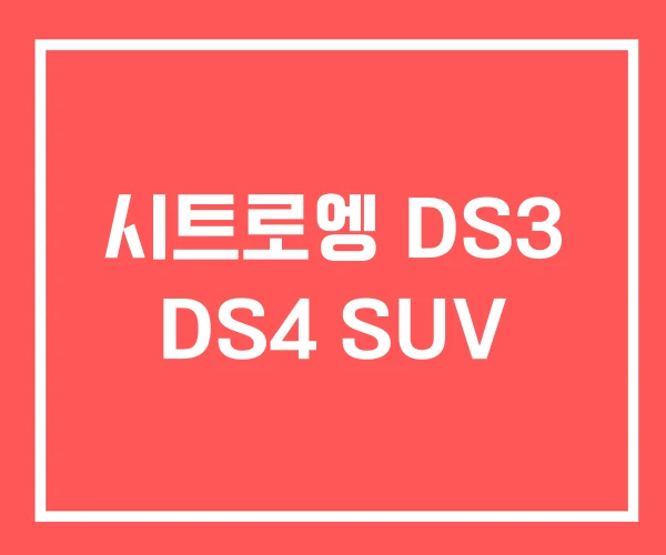 시트로엥 DS3 DS4 SUV