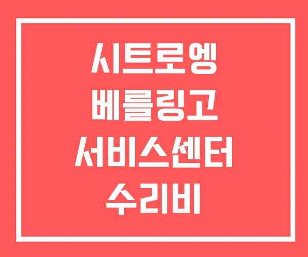 시트로엥 베를링고 서비스센터 수리비
