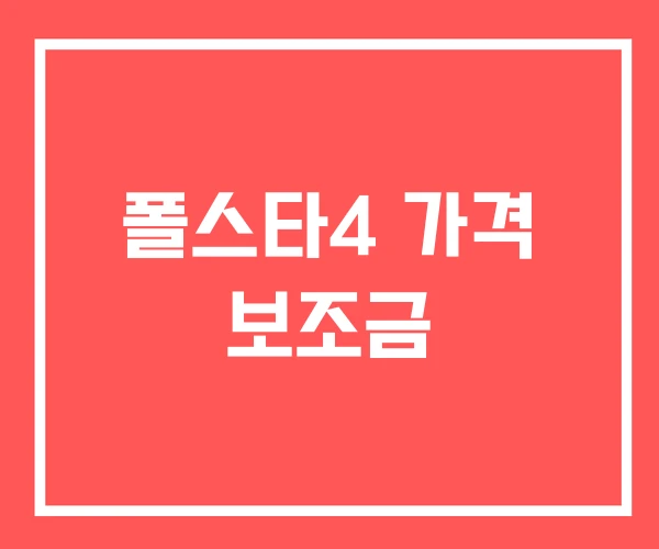 폴스타4 가격 보조금