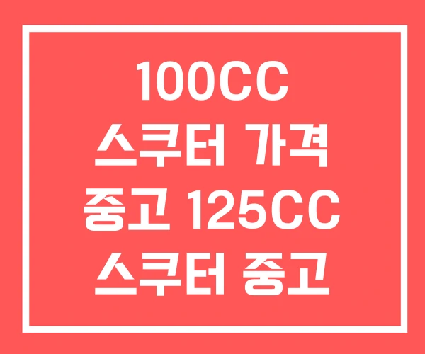 100CC 스쿠터 가격 중고 125CC 스쿠터 중고