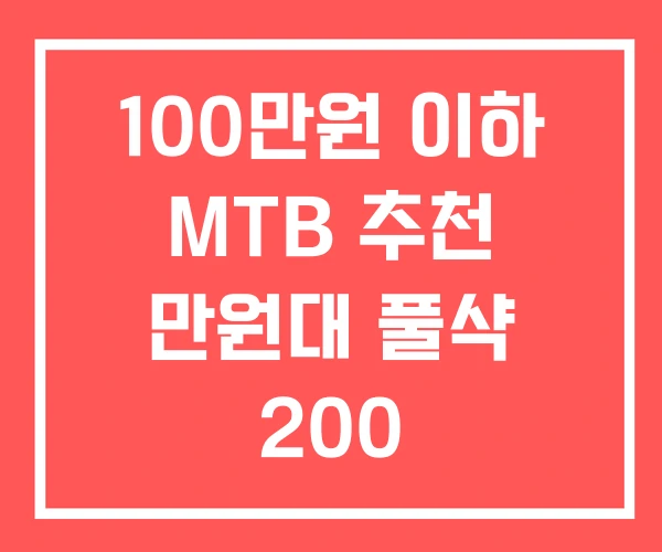 100만원 이하 MTB 추천 만원대 풀샥 200
