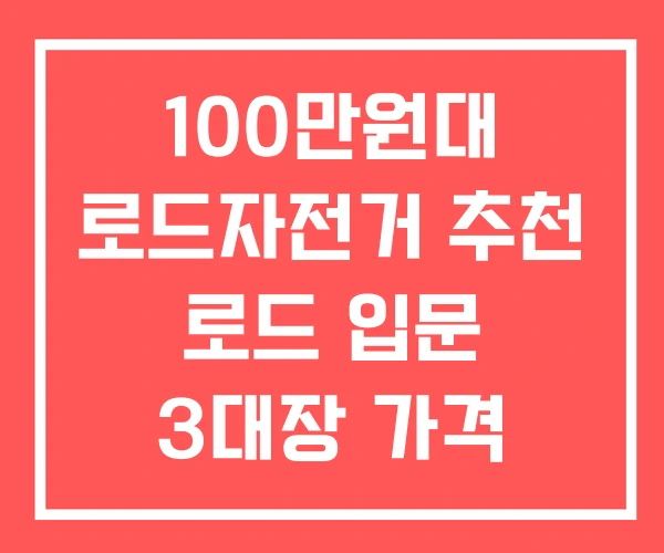100만원대 로드자전거 추천 로드 입문 3대장 가격