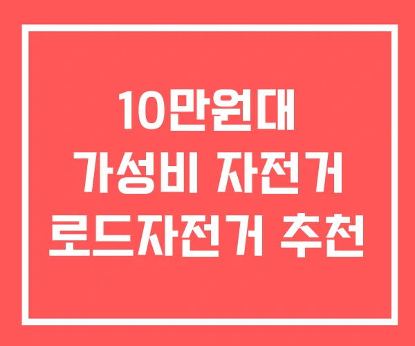 10만원대 가성비 자전거 로드자전거 추천
