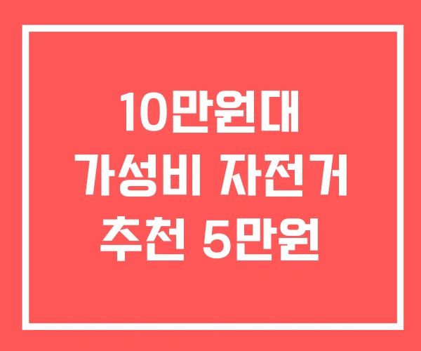 10만원대 가성비 자전거 추천 5만원
