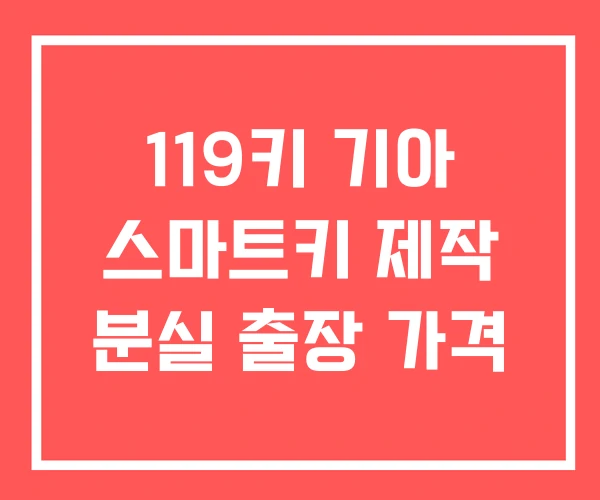 119키 기아 스마트키 제작 분실 출장 가격
