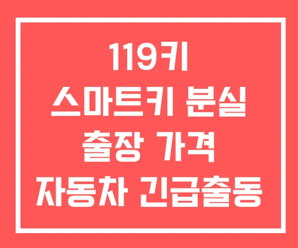 119키 스마트키 분실 출장 가격 자동차 긴급출동