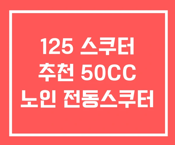 125 스쿠터 추천 50CC 노인 전동스쿠터