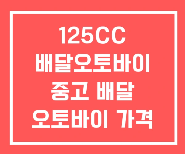 125CC 배달오토바이 중고 배달 오토바이 가격 배달용