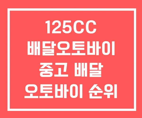 125CC 배달오토바이 중고 배달 오토바이 순위