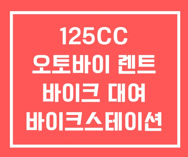 125CC 오토바이 렌트 바이크 대여 바이크스테이션 125CC 오토바이 렌트 바이크 대여 바이크스테이션