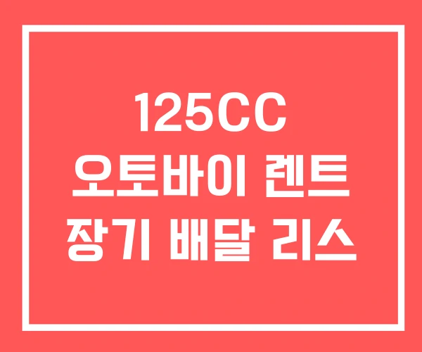 125CC 오토바이 렌트 장기 배달 리스 125CC 오토바이 렌트 장기 배달 리스