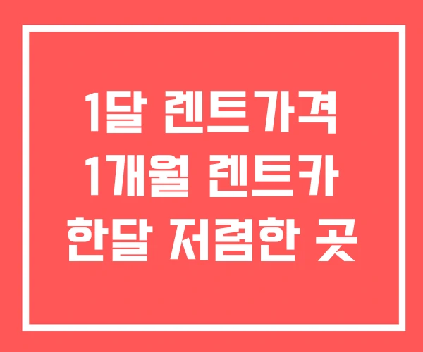 1달 렌트가격 1개월 렌트카 한달 저렴한 곳 1달 렌트가격 1개월 렌트카 한달 저렴한 곳