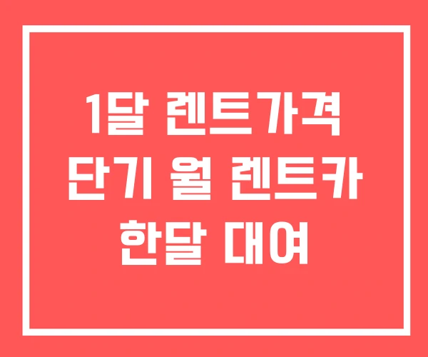 1달 렌트가격 단기 월 렌트카 한달 대여 1달 렌트가격 단기 월 렌트카 한달 대여