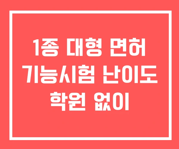 1종 대형 면허 기능시험 난이도 학원 없이 1종 대형 면허 기능시험 난이도 학원 없이