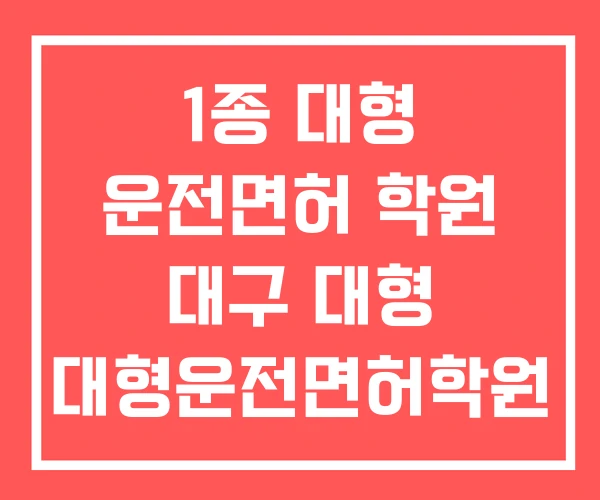 1종 대형 운전면허 학원 대구 대형 대형운전면허학원