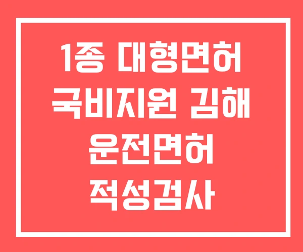 1종 대형면허 국비지원 김해 운전면허 적성검사 1종 대형면허 국비지원 김해 운전면허 적성검사