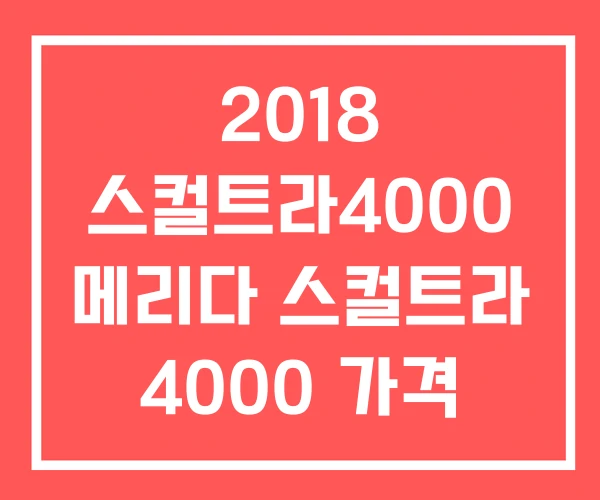 2018 스컬트라4000 메리다 스컬트라 4000 가격