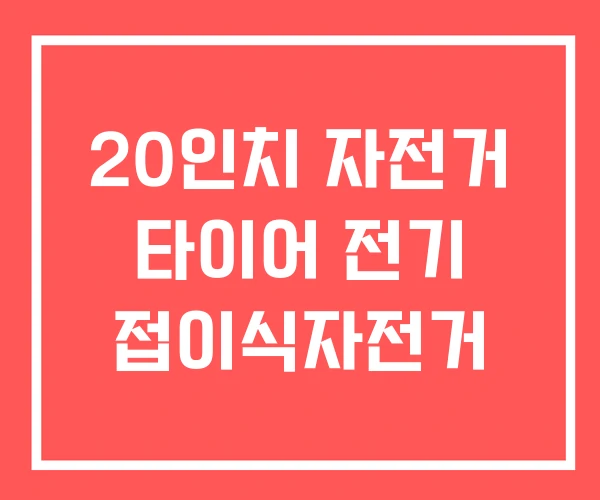 20인치 자전거 타이어 전기 접이식자전거