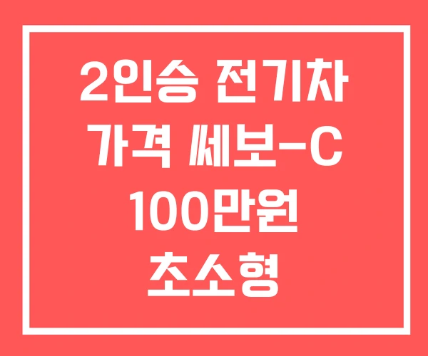 2인승 전기차 가격 쎄보-C 100만원 초소형