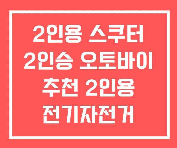 2인용 스쿠터 2인승 오토바이 추천 2인용 전기자전거
