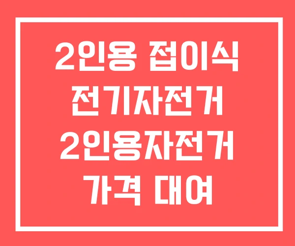 2인용 접이식 전기자전거 2인용자전거 가격 대여