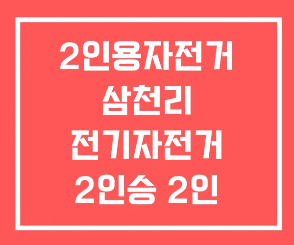 2인용자전거 삼천리 전기자전거 2인승 2인 탑승