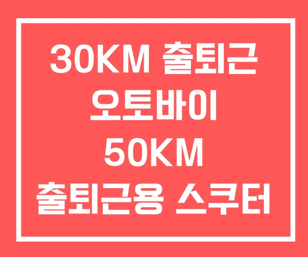 30KM 출퇴근 오토바이 50KM 출퇴근용 스쿠터 추천
