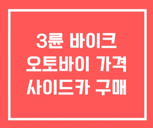 3륜 바이크 오토바이 가격 사이드카 구매
