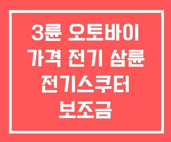 3륜 오토바이 가격 전기 삼륜 전기스쿠터 보조금