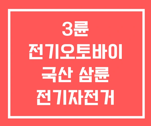 3륜 전기오토바이 국산 삼륜 전기자전거 자전거 단점