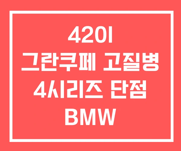 420I 그란쿠페 고질병 4시리즈 단점 BMW 420I 그란쿠페 고질병 4시리즈 단점 BMW