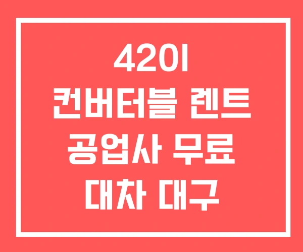 420I 컨버터블 렌트 공업사 무료 대차 대구 오픈카