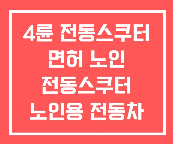 4륜 전동스쿠터 면허 노인 전동스쿠터 노인용 전동차