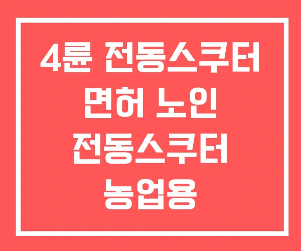4륜 전동스쿠터 면허 노인 전동스쿠터 농업용 4륜오토바이