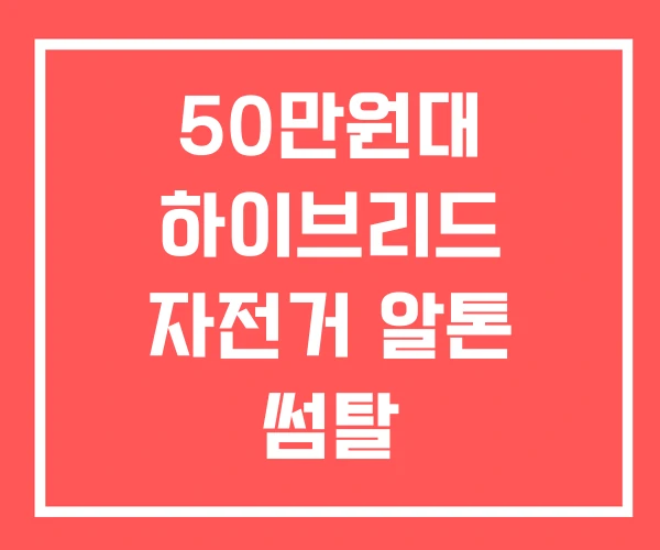 50만원대 하이브리드 자전거 알톤 썸탈
