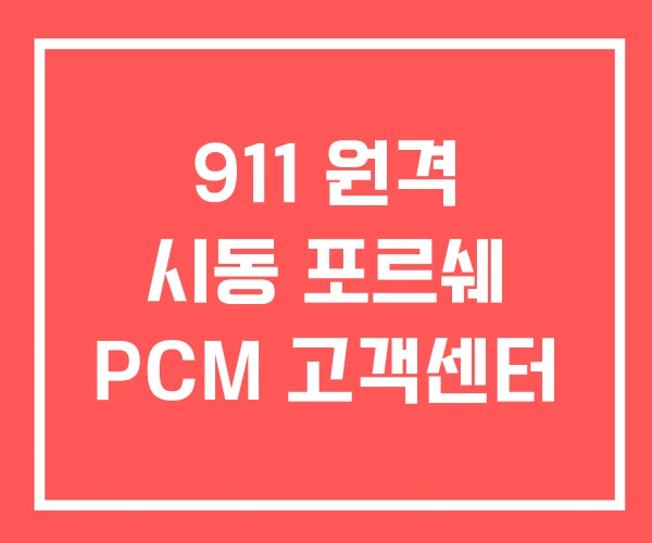 911 원격 시동 포르쉐 PCM 고객센터