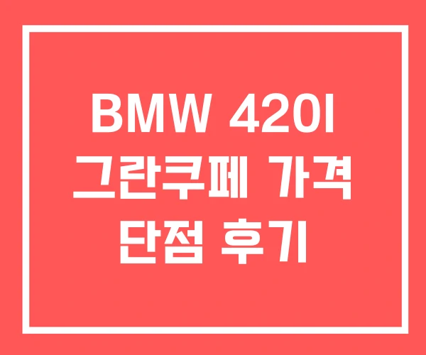 BMW 420I 그란쿠페 가격 단점 후기