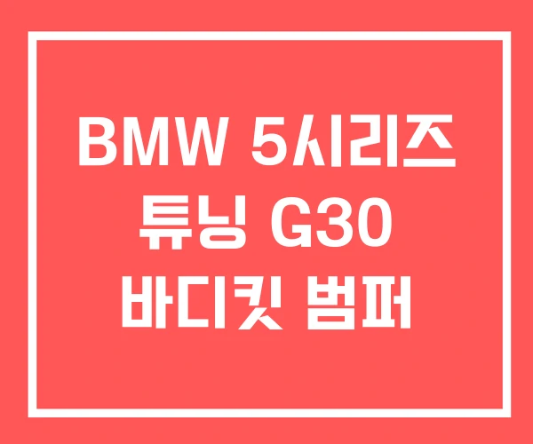 BMW 5시리즈 튜닝 G30 바디킷 범퍼