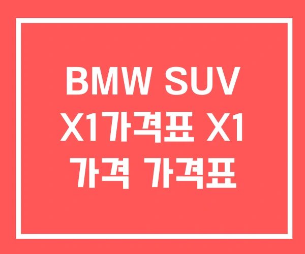 BMW SUV X1가격표 X1 가격 가격표