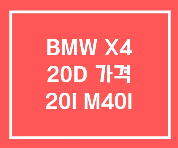 BMW X4 20D 가격 20I M40I BMW X4 20D 가격 20I M40I