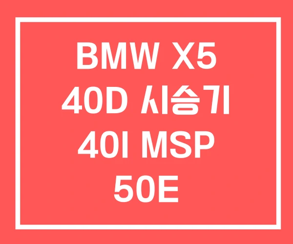 BMW X5 40D 시승기 40I MSP 50E