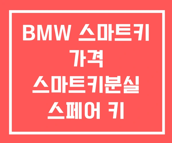 BMW 스마트키 가격 스마트키분실 스페어 키