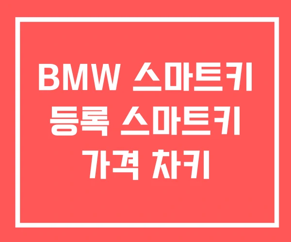 BMW 스마트키 등록 스마트키 가격 차키