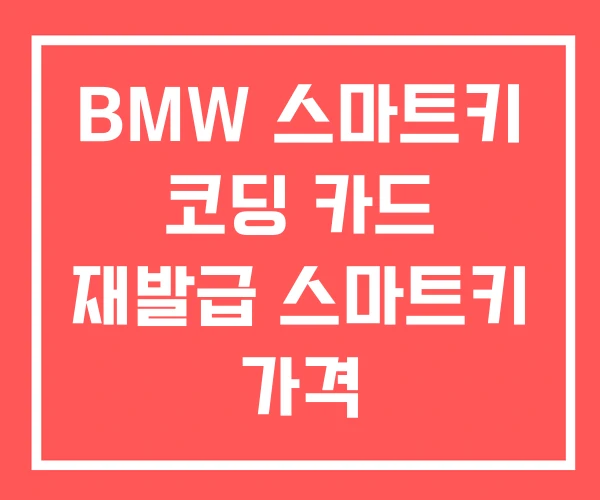 BMW 스마트키 코딩 카드 재발급 스마트키 가격