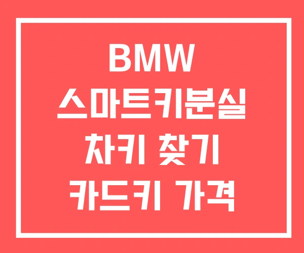 BMW 스마트키분실 차키 찾기 카드키 가격